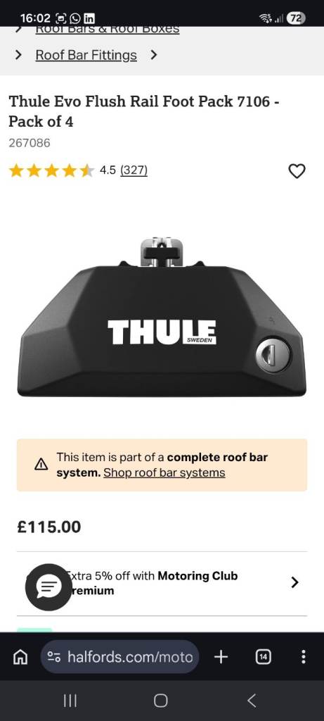 THULE Roofbars Aidu Q5