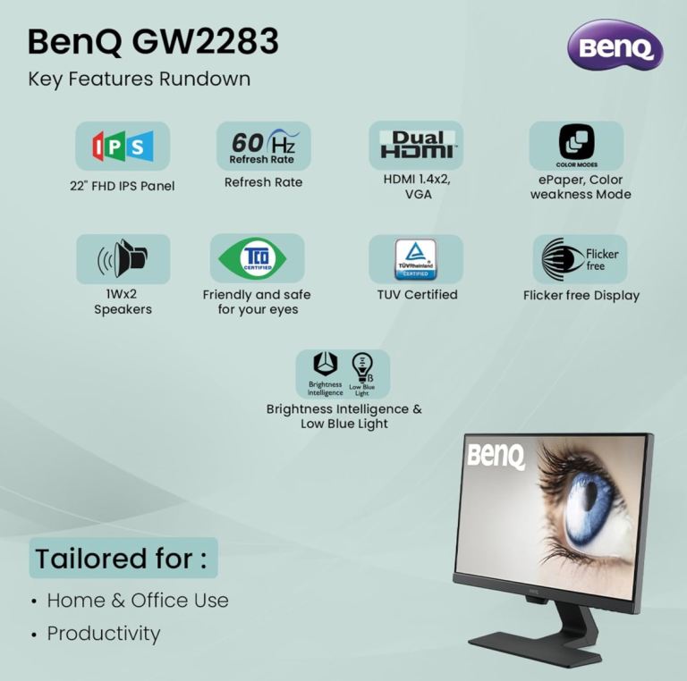 BenQ 22” LED Eye-Care Monitor 