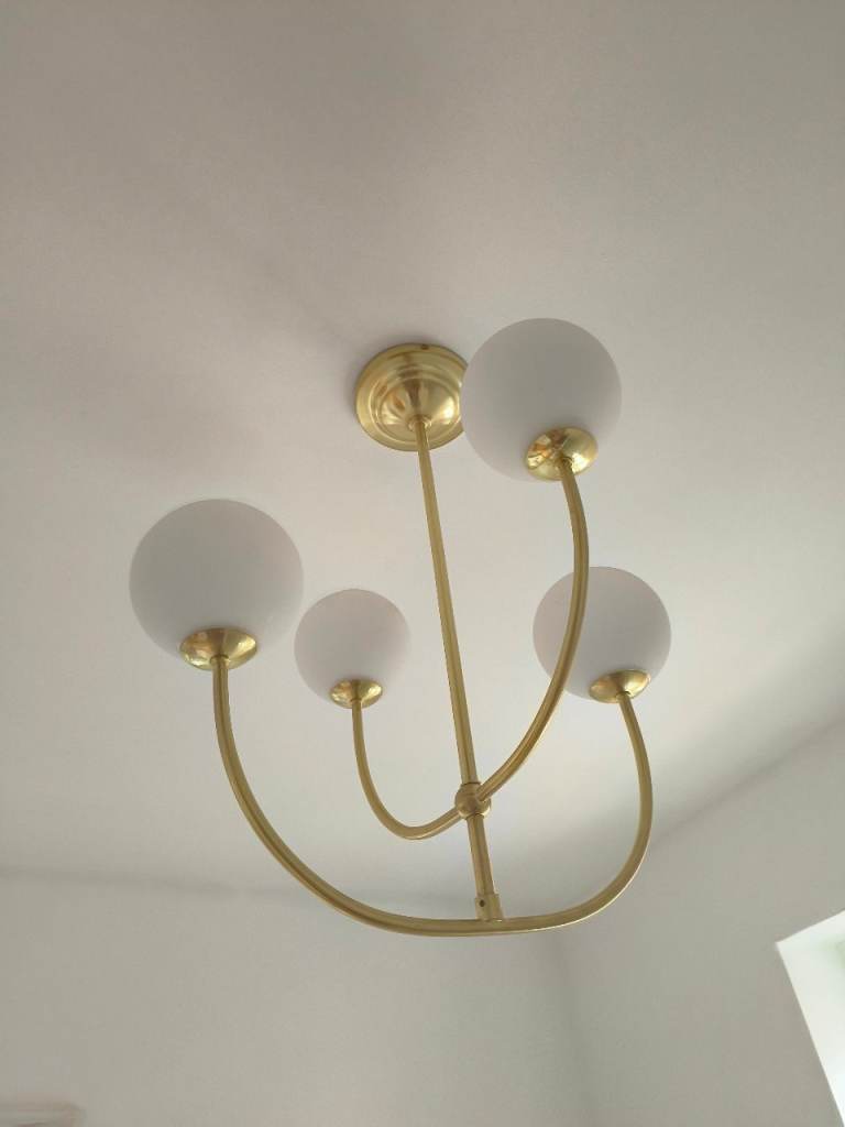 Mid century gold chandelier 