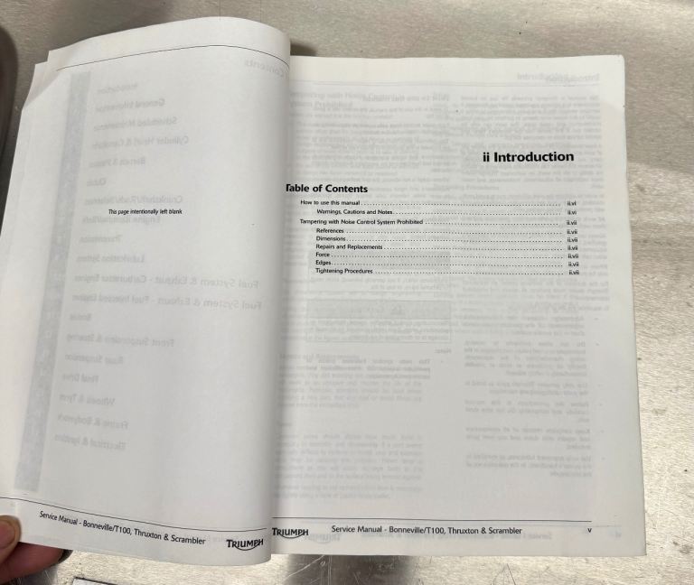 Triumph Bonneville, scrambler Service Manual