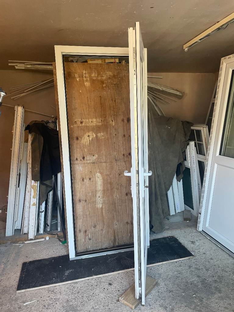 UPVC DOOR 201 x 83 cm - BEAUTIFUL UPVC DOUBLE GLAZED DOOR - OBSCURE GLASS (REF: DX204)