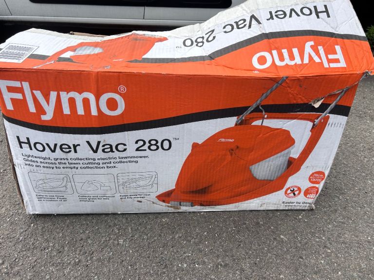 Flymo Hover Vac 280 Lawnmower – Good Condition, Orange