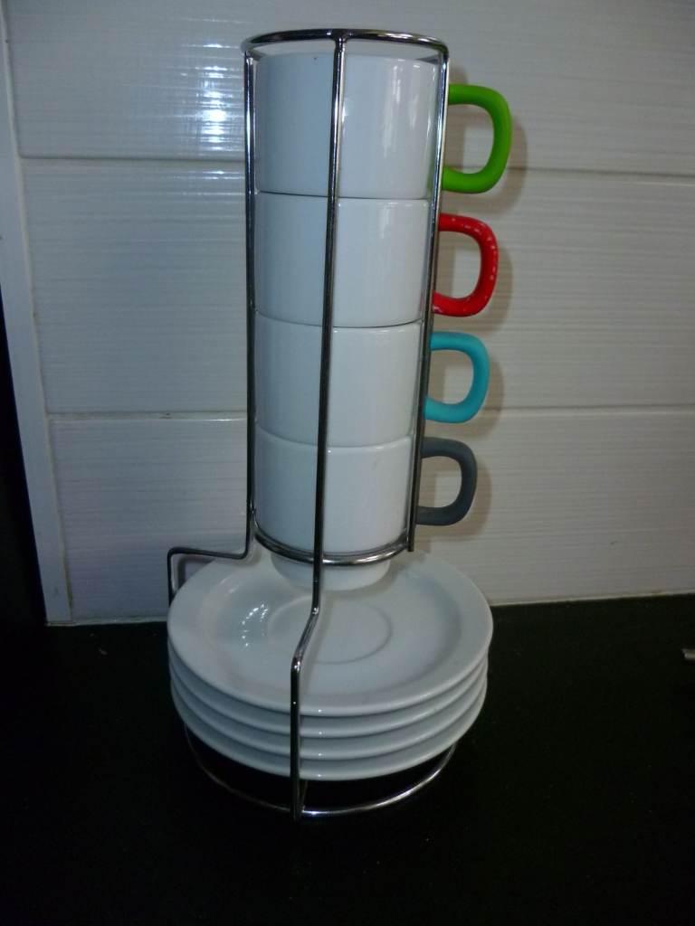 image for New - Stacking Espresso Cup & Saucer Set