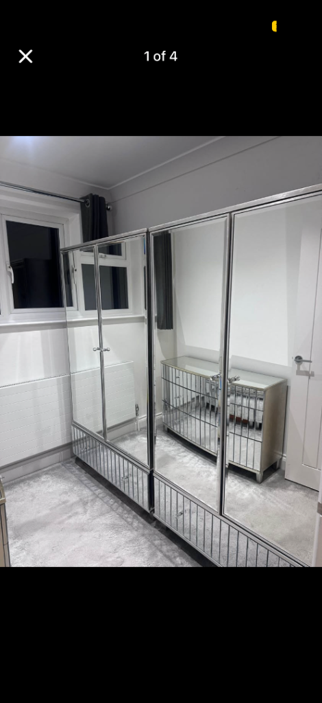 2 x next mirrored wardrobe 2 x next mirror drawers 
