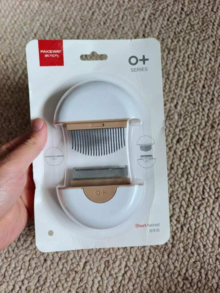 PAKEWAY O+ Series Ge-mini Pet Comb for Short-Haired Cats and Dogs