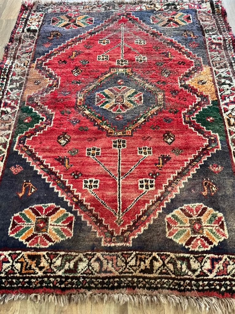 Persian Vintage Shiraz Wool Rug 