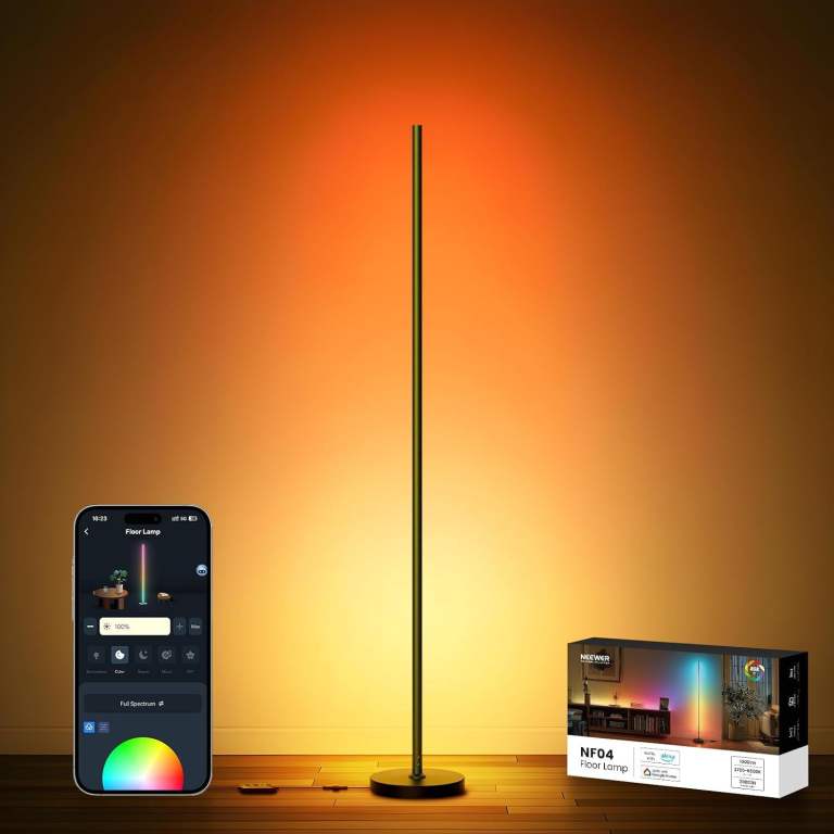 NEEWER NF04 Smart LED Floor Lamp RGBW Alexa Google App Music Sync 1000lm