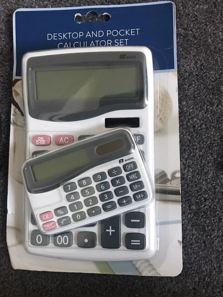 Desk top and pocket calculator set