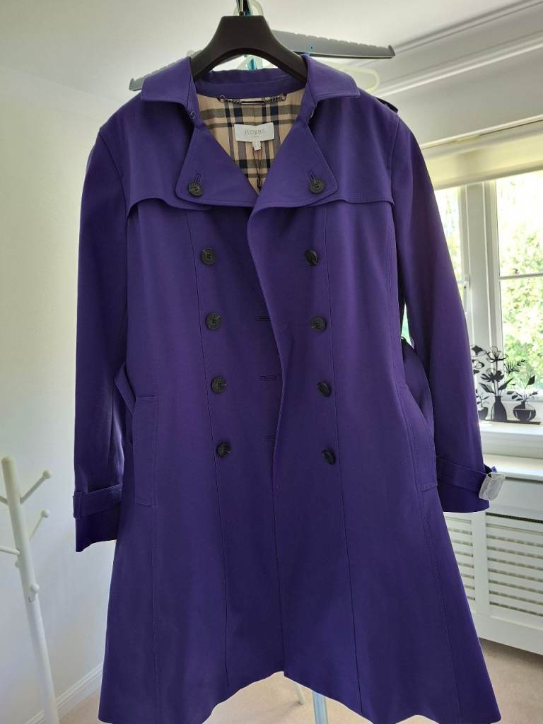 BNWT Hobbs Skylar Shower Resistant Trench Coat. Future Purple. Size 20. RRP: £219.00