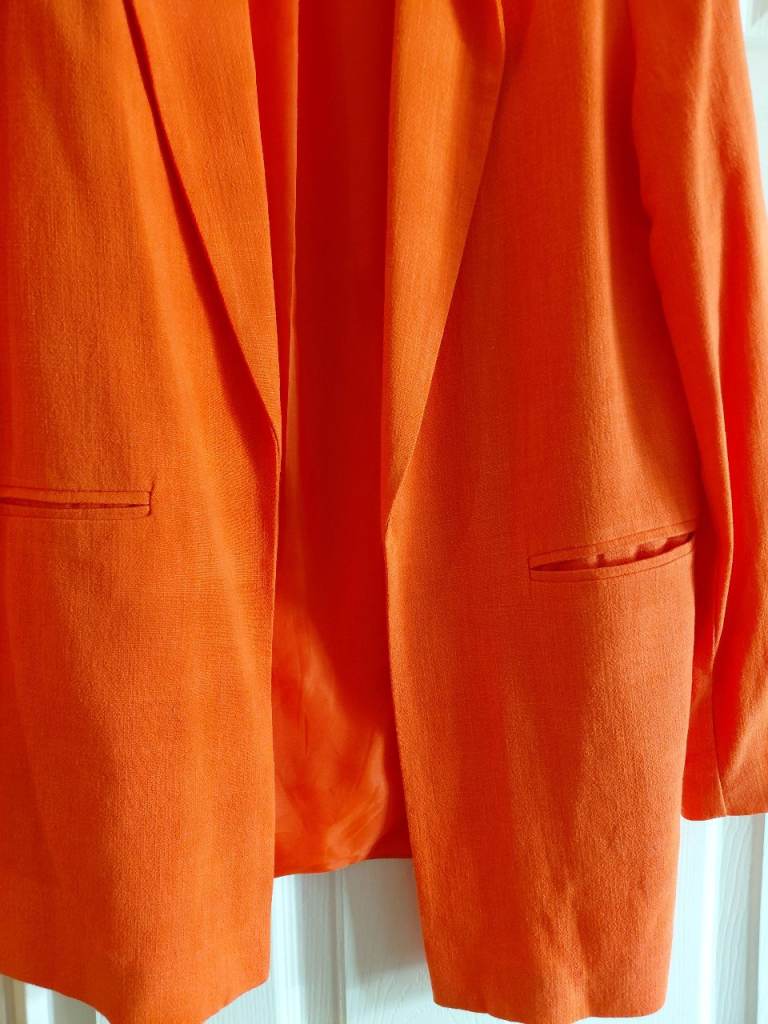 Bright Orange Women's Blazer Jacket – Good Condition