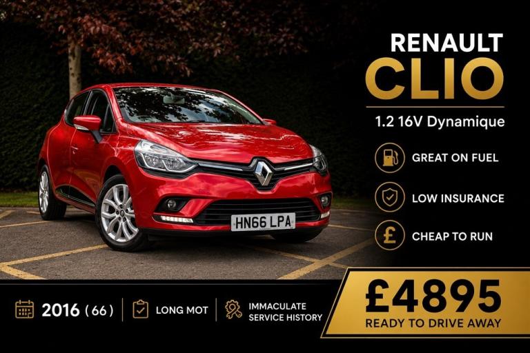 2016 Renault Clio 1.2 16V Dynamique Nav 5dr Hatchback Petrol Manual