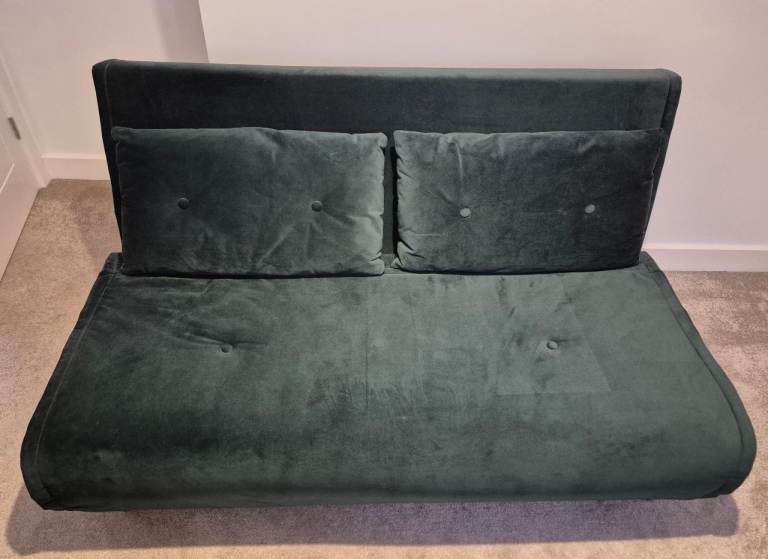 MADE Haru 2 Seater Dark Green Sofa Bed – Great Condition