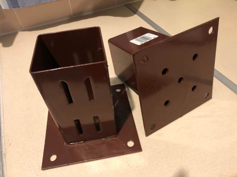 2 x Bolt Down Fence Post Shoes