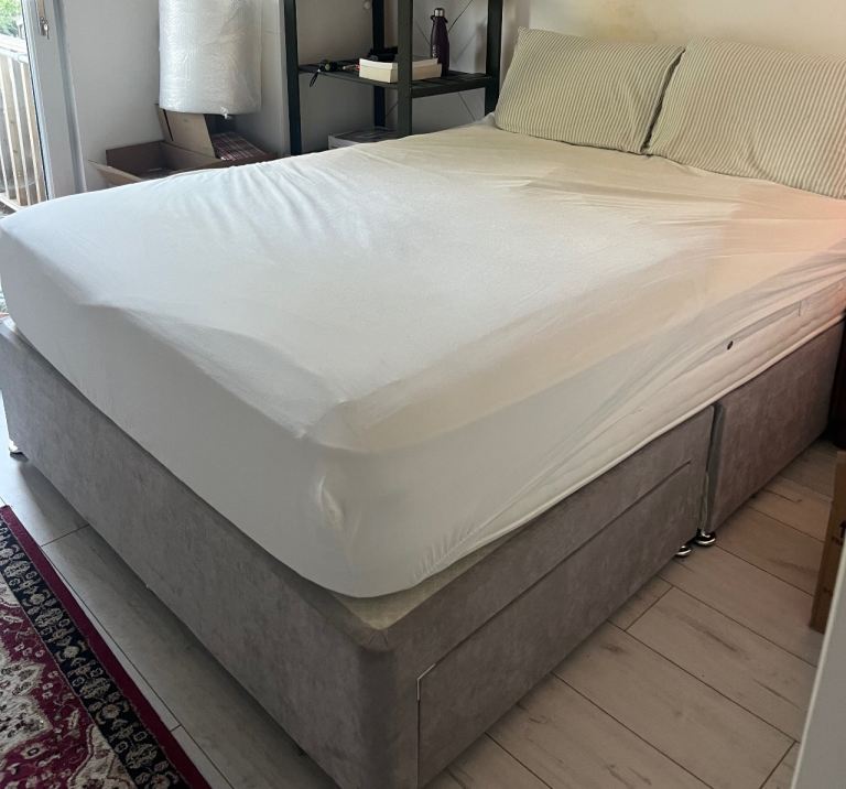 King-sized bed frame with under storage