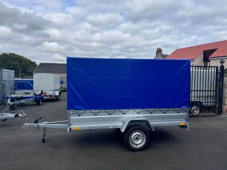 BRAND NEW NIEWIADOW 8,7ft x 4,2ft SINGLE AXLE TRAILER WITH FRAME AND COVER (150CM) 750KG