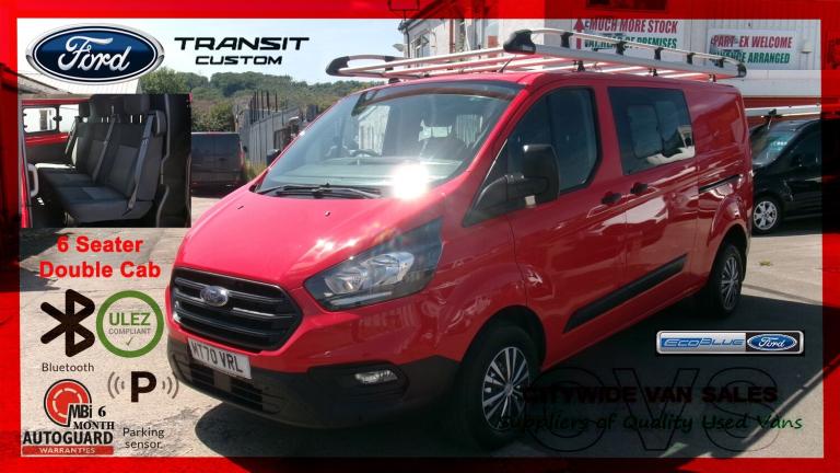 2021 Ford Transit Custom 2.0 EcoBlue 105ps Low Roof 6 Seater Double Cab Leader Van PANEL VAN Dies...