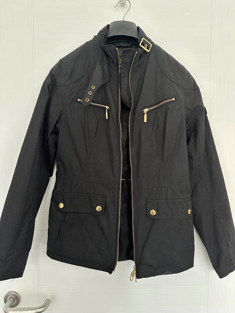Barbour International Waxed Black Biker Jacket