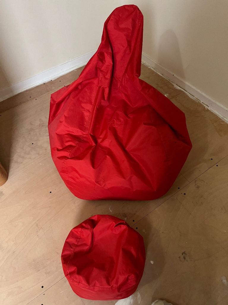 Beanbag chair and footstool
