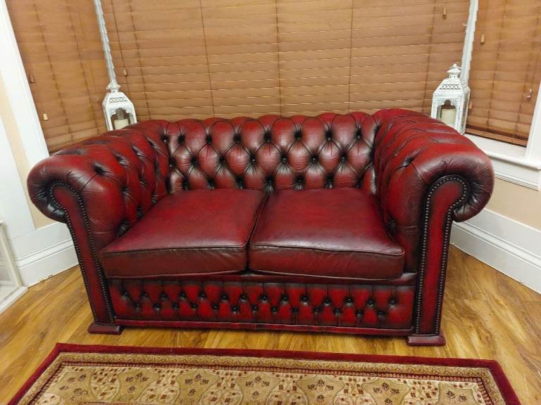 Chesterfield Oxblood Sofa & Club Chair 