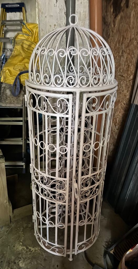 Large Wrought Iron Birdcage Style Wine Rack - Holds 45 Bottles