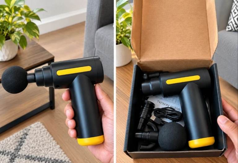 Percussion Massage Gun – Black & Yellow, New