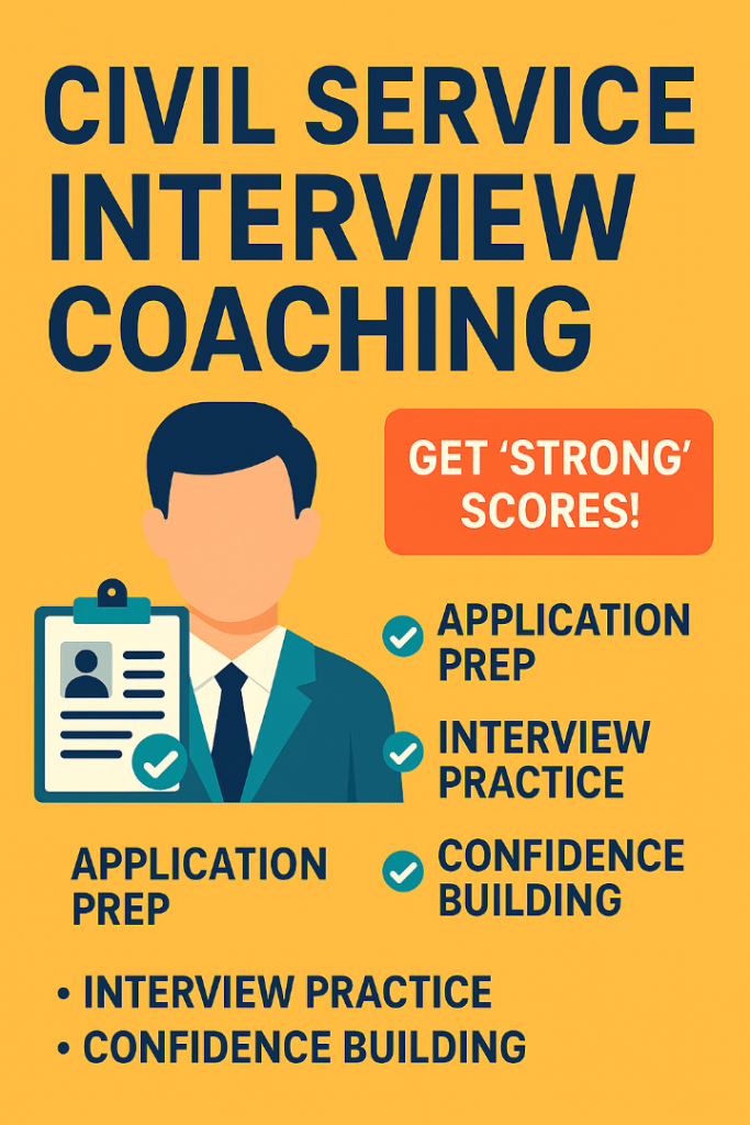 🌟 Civil Service Job Application & Interview Coaching – Get ‘Strong’ Scores & Stand Out 🌟