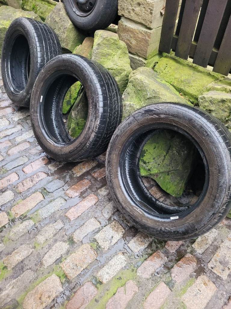 3x MATCHING RUN FLAT 245 55 17 TYRES WITH OK TREAD £10
