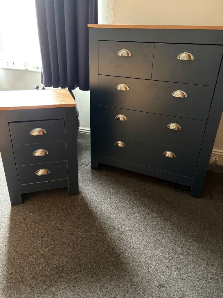 Chest of draws and bedside table 