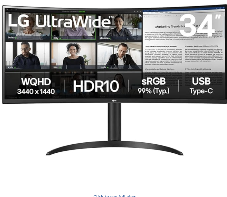LG UltraWide 34 inch Monitor - WQHD, HDR10 - As good as new