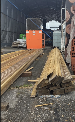 15 x 5.1m decking boards pressure treated - collection only