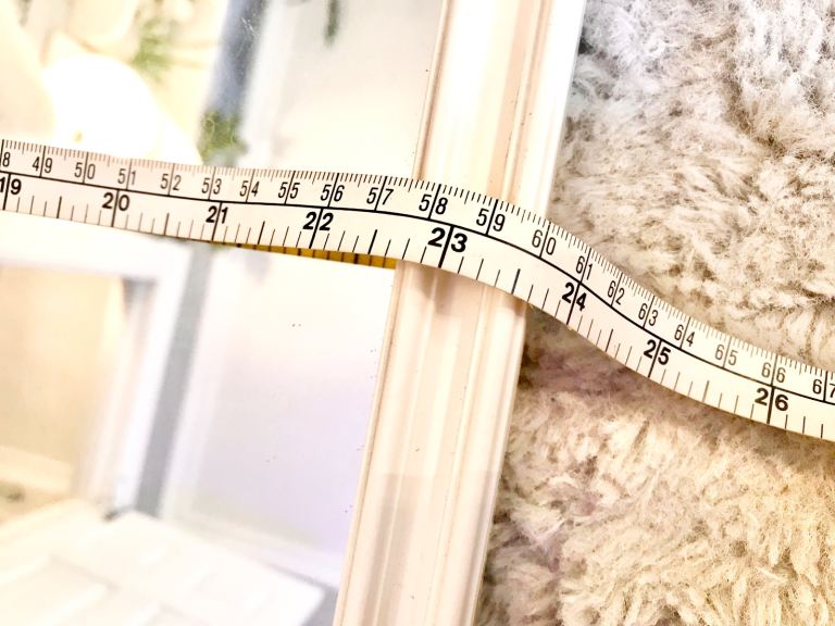 White triple adjustable dressing table mirror, stand alone, tilting action 