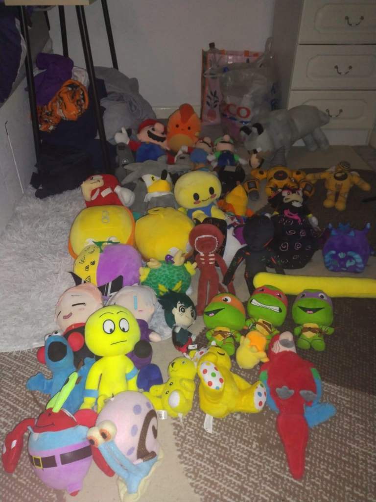 Huge Bundle Toys Plushies Teddy Bears Sonic Mario Turtles Minecraft Blox Fruits Spongebob
