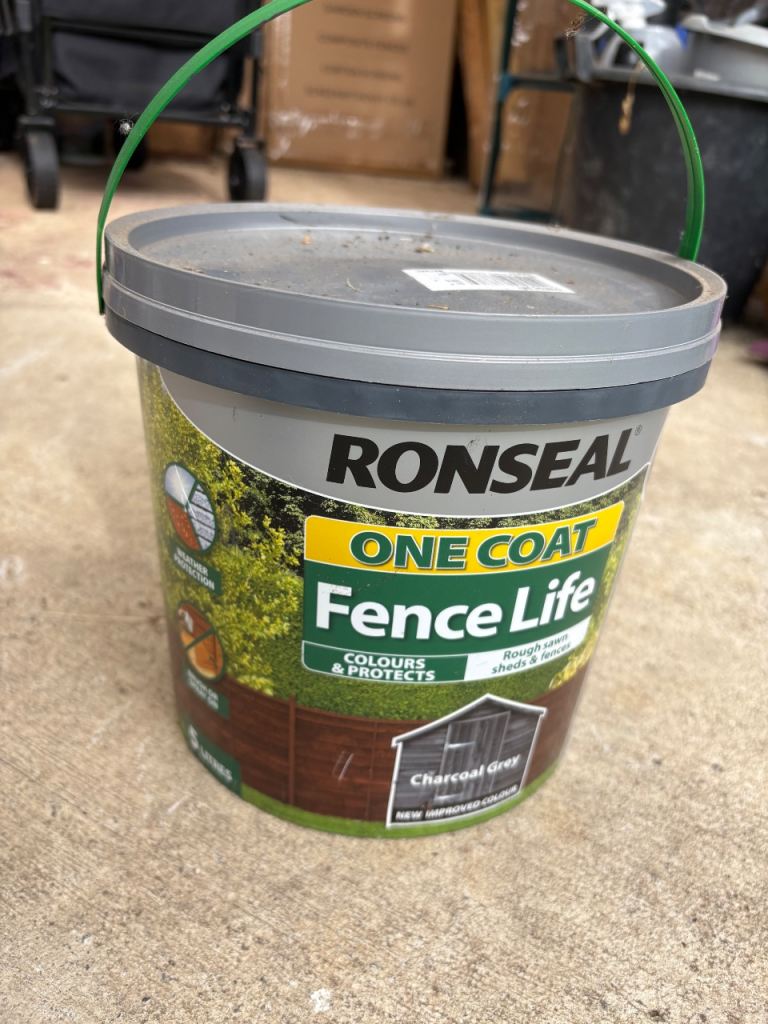 Ronseal Fence Life One Coat – Charcoal Grey, New