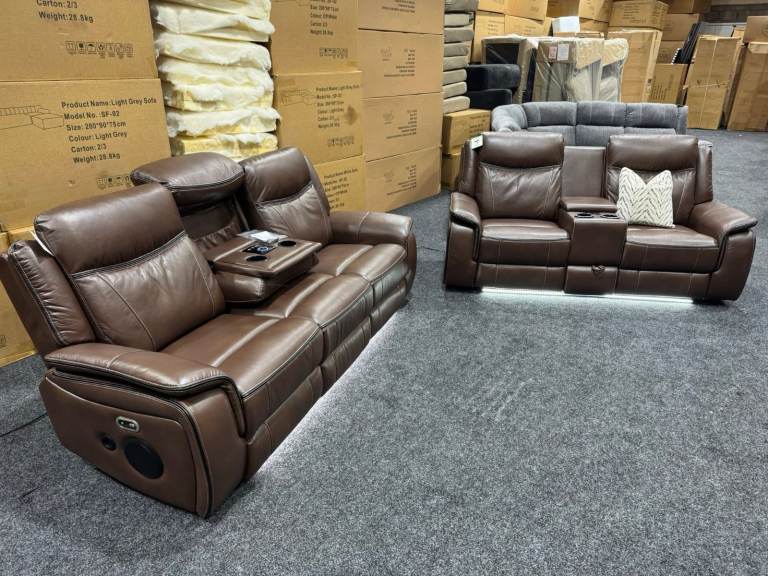 Top Super-Comfy & High-Quality 3+2 Seater & Corner Electric Roma Recliner Sofa Suit For Sale 🚛