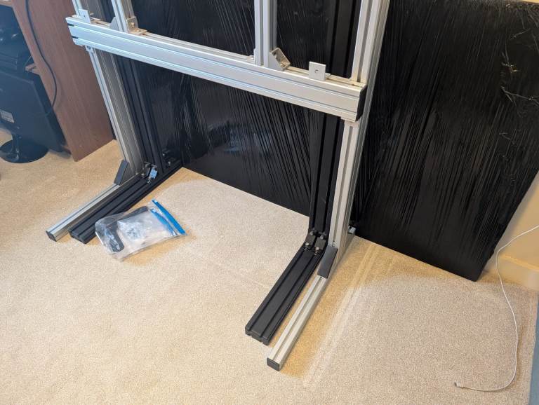 Black GT Omega Monitor Stand Plus 5M Extra 8040 Aluminium Profile 