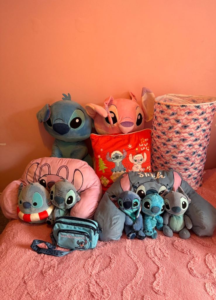 Large Stitch & Angel Plush Toy Bundle – Good Condition
