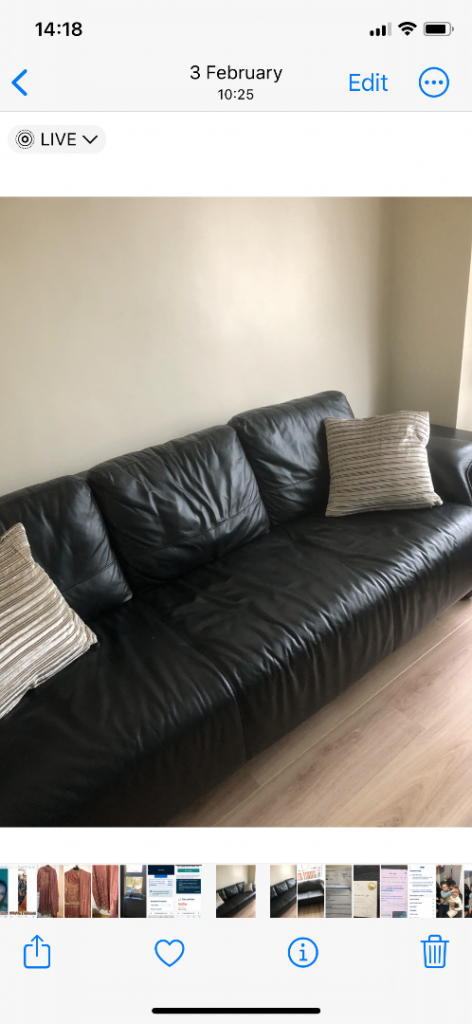 DFS Black Leather Sofas - Two and Three Seater Set, Good Condition