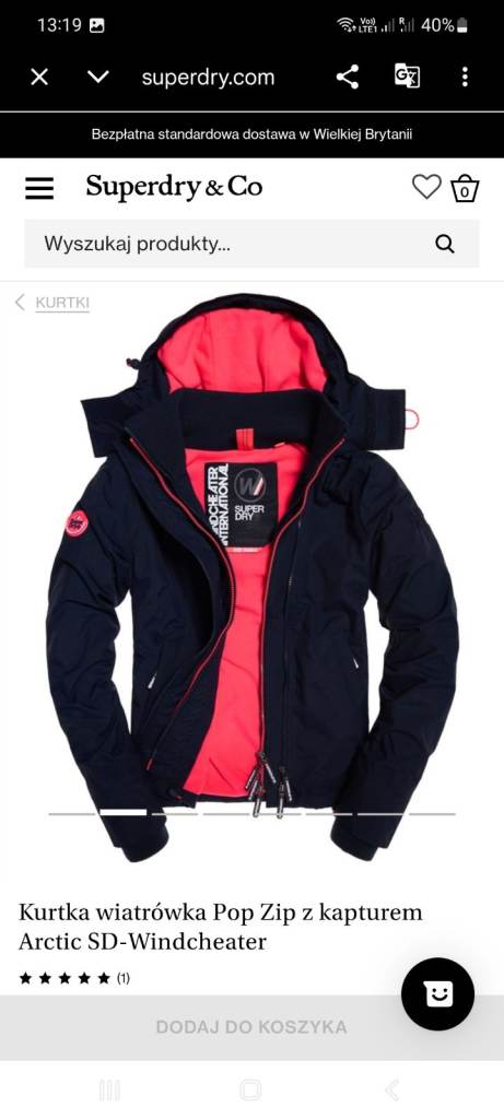 SUPERDRY Women's Windcheater Jacket Fleece-lined XS