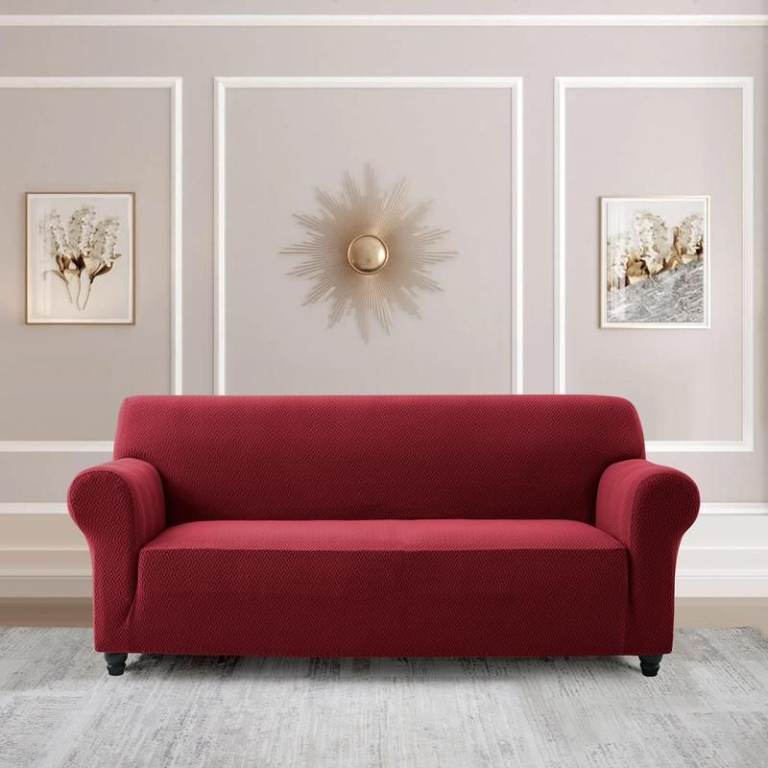 new red Sofa Cover  Wrinkle Free