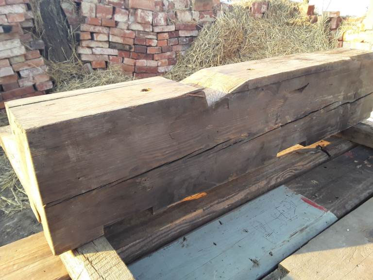 Reclaimed 200 years old, solid pine beam. 5 feet long.