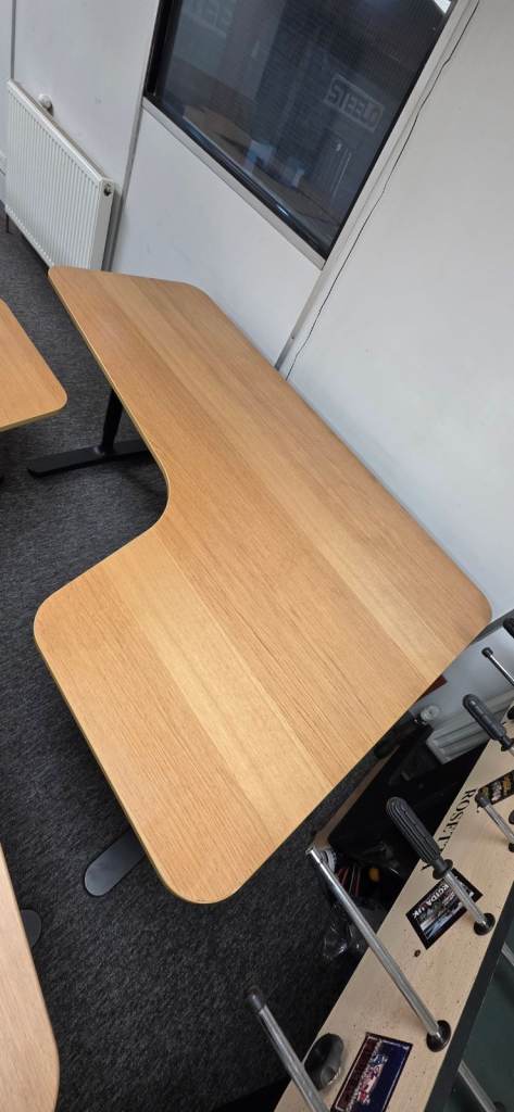IKEA BEKANT Right Hand Corner Desks - manual height adjustment