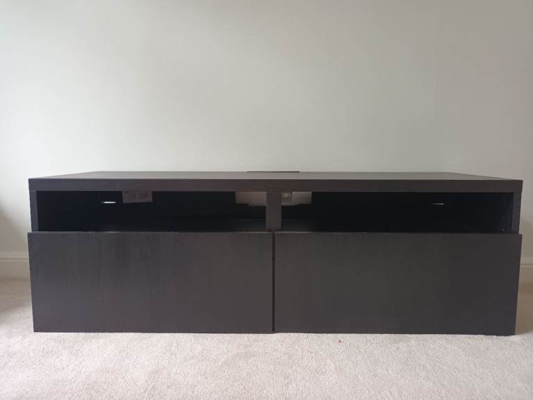 Dark Brown TV Unit with Two Drawers – Good Condition