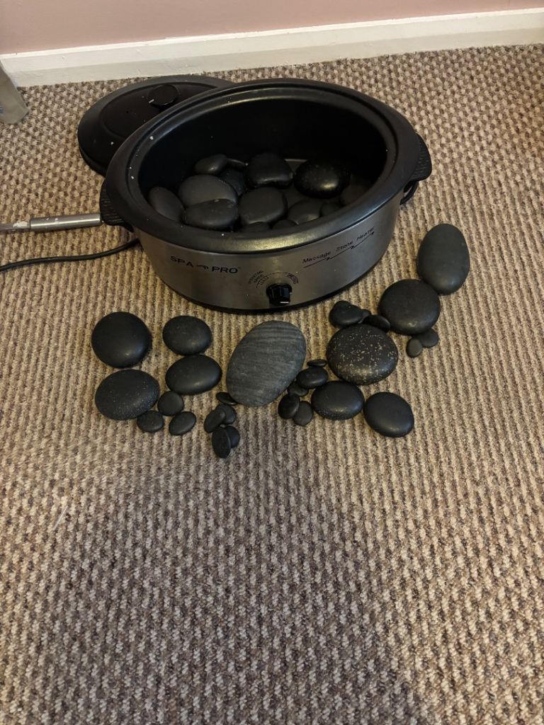 Hot stone massage heater plus stones 