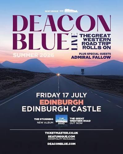 1 x Deacon Blue Ticket - Edinburgh Castle, Summer 2026