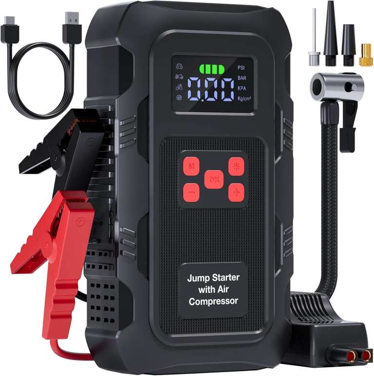new in packaging - Povasee Jump Starter Power Pack with Air Compressor 150PSI, 6000A 