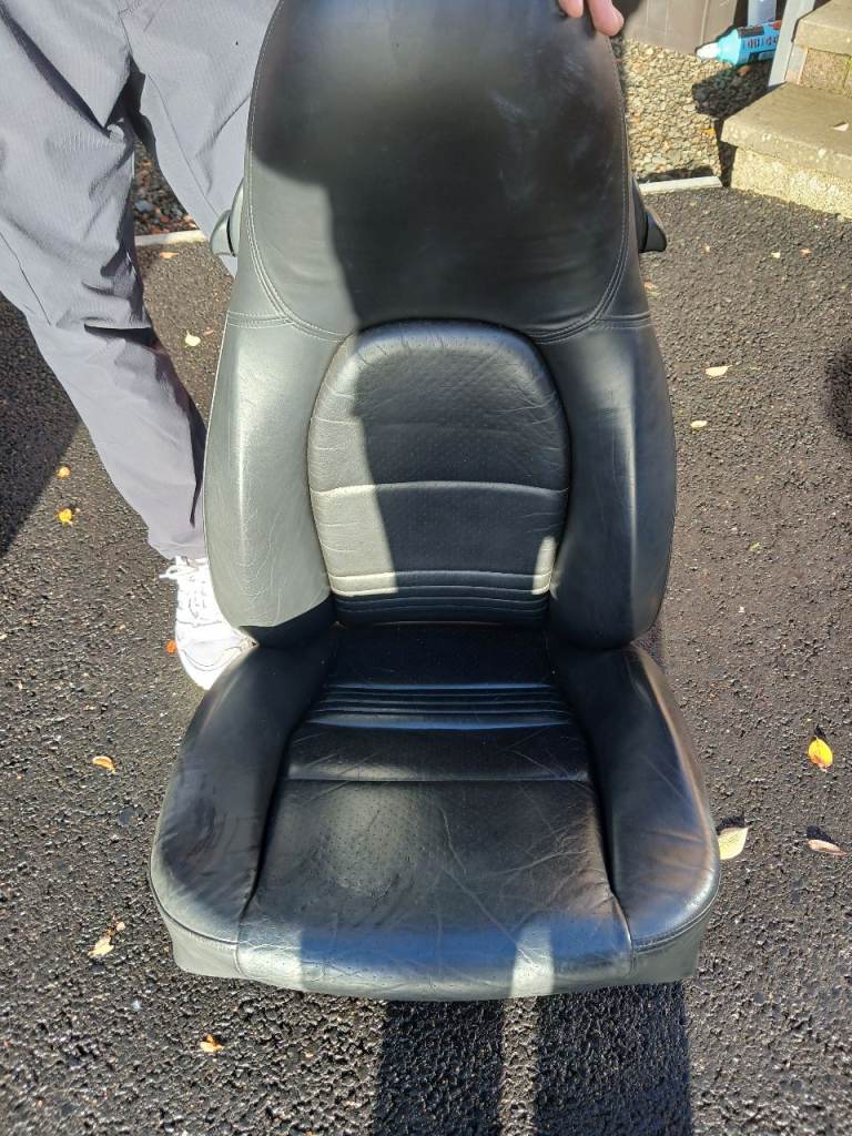 Porche black leather electric seats