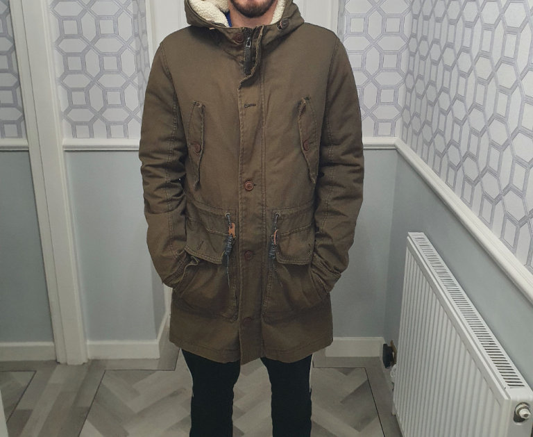 BURTONS MENS HOODED BROWN COAT - 38 to 41 ins Chest 38