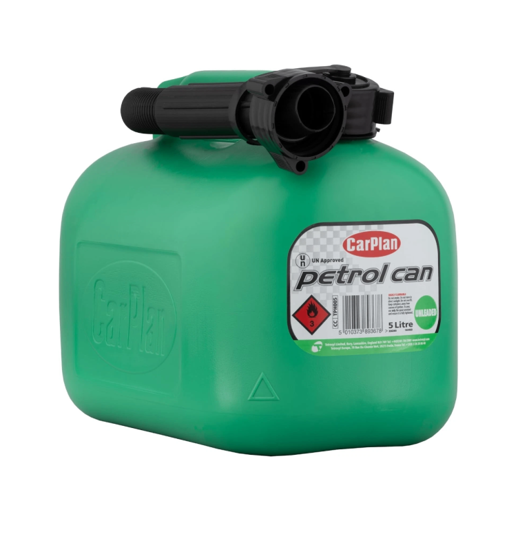 CarPlan Petrol Can – Tetra Green – Unleaded With Flexible Spout – 5L Litre - Brand New