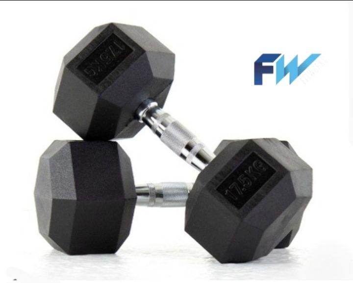 2 x 17.5kg Hex Dumbbells Brand-new in boxes lots available
