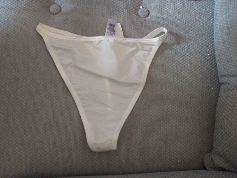 CREAM SILKY THONG KNICKERS - NEW WITH TAGS - M &S